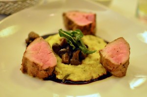 Grilled pork tenderloin and goat cheese polenta, Califonia Grill.