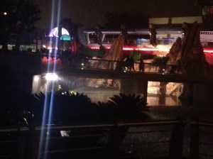 After the fireworks there was no sign of the rain letting up.