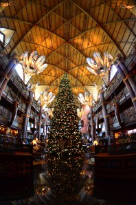 The Christmas tree at the Animal Kingdom Lodge.