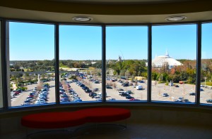 Magic Kingdom view from the 7th floor elevator lobby.