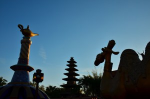 Sunset in Adventureland.