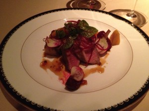 A plate of pork deliciousness.