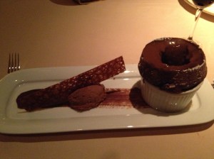 Hawaiian Kona chocolate souffle.