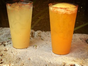 Pineapple on the left and passionfruit on the right. Oh heavens, so delicious.