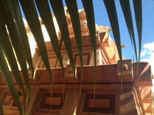 Furtive margarita drinking in one of the only places free of people.