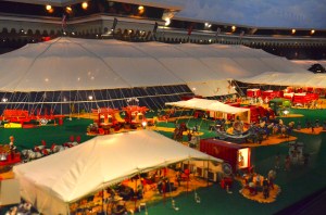 The largest area of the model. Those are second-story windows in the back of the photo - the model is huge.