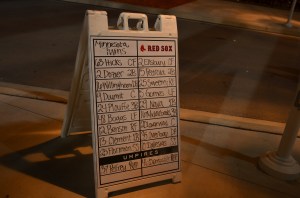 For the serious baseball fans among us - the lineup.