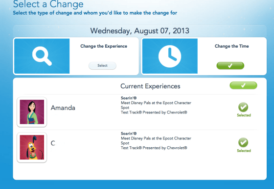 select time and kind of change