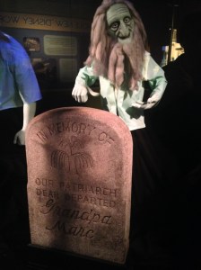 Original Haunted Mansion headstone honoring Imagineer Marc Davis, c. 1971.