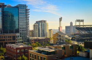 Morning over Petco Park.