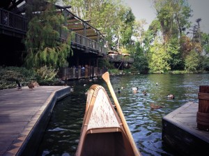 Not pictured: energetic Cast Member lady yelling at lazy canoers.